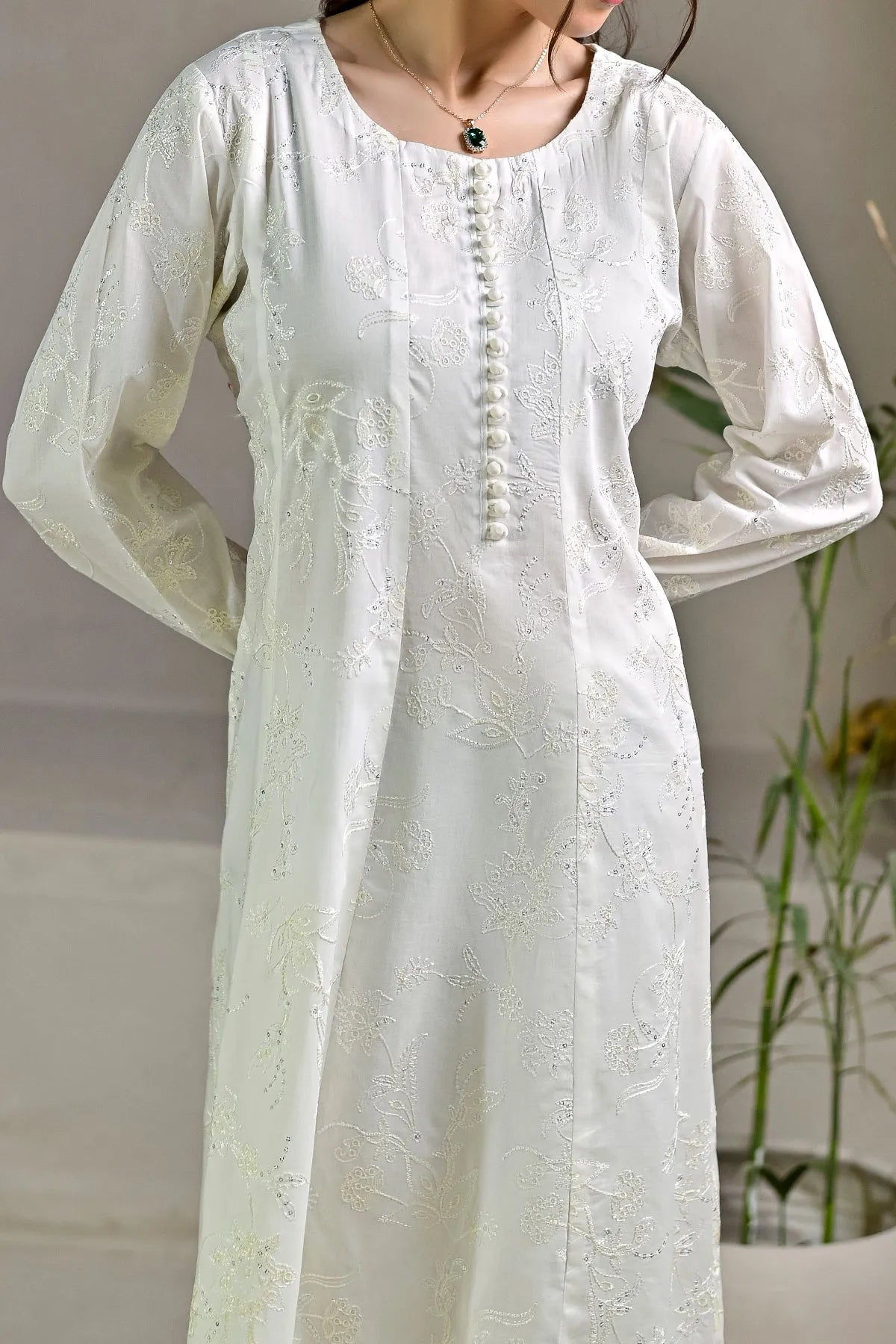 WOMEN'S-1 PIECE EMBROIDERY COTTON | CTNK-34
