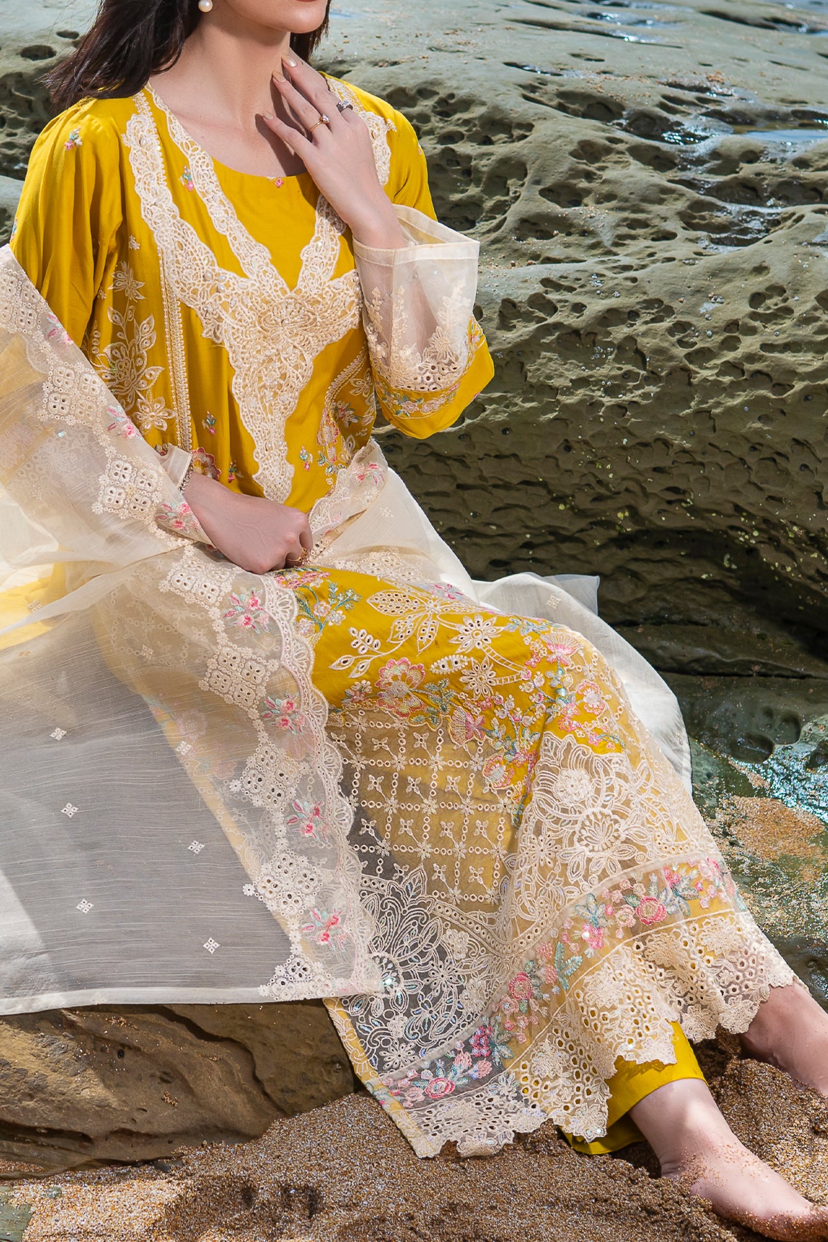 WOMEN'S-3 PIECE EMBROIDERY COTTON | CTN-479
