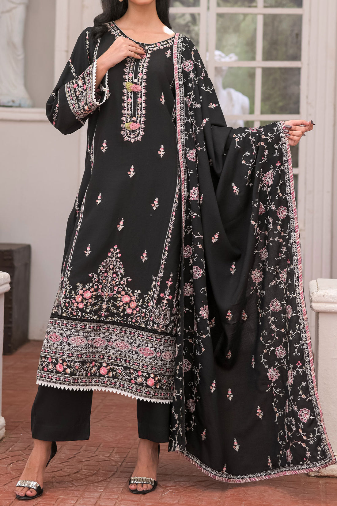 3 PIECE UNSTITCHED EMBROIDERY DHANAK| UN-DH-20