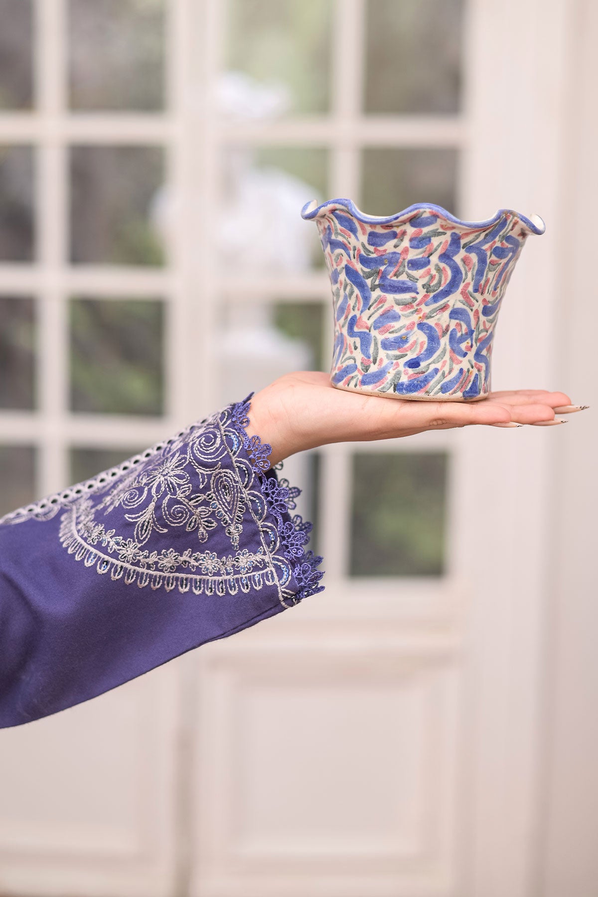 WOMEN'S-3 PIECE EMBROIDERY DHANAK| DH-25