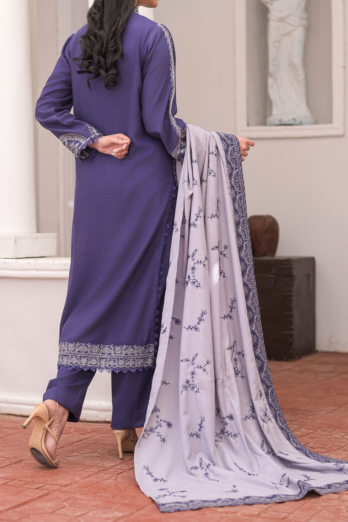 3 PIECE UNSTITCHED EMBROIDERY DHANAK| UN-DH-25