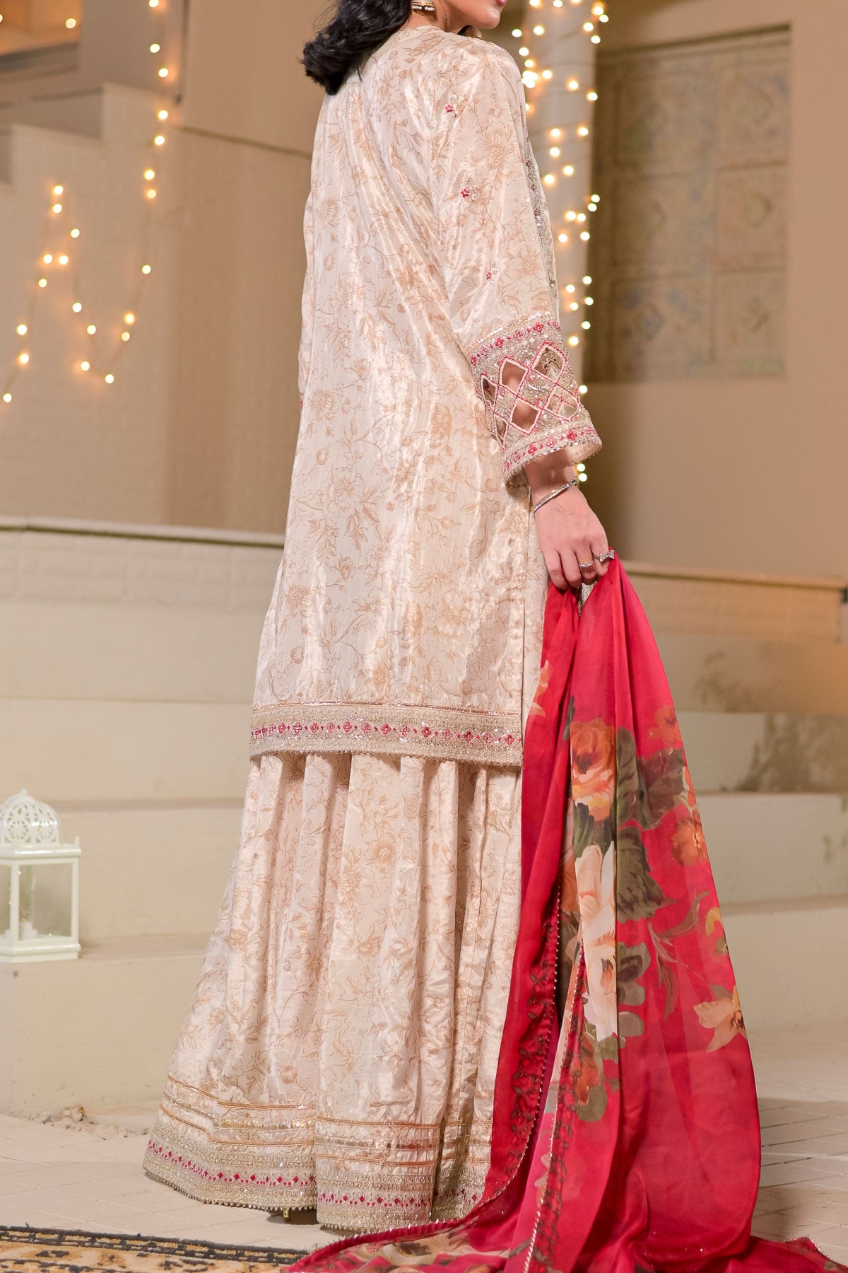 WOMEN'S-3 PIECE  PRINTED RAW SILK | DPV-231