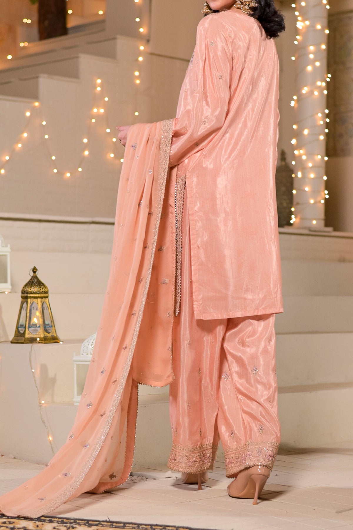 WOMEN'S-3 PIECE  PRINTED RAW SILK | DPV-235