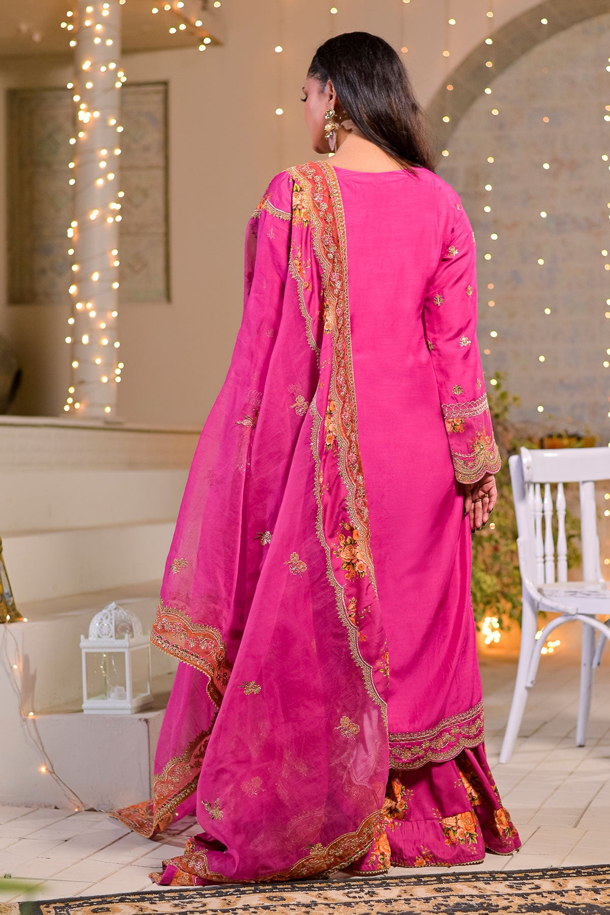 WOMEN'S-3 PIECE  PRINTED RAW SILK | DPV-244