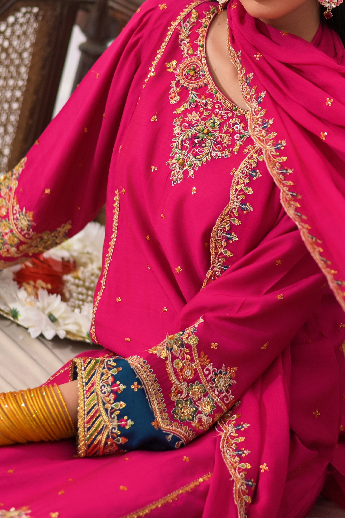 WOMEN'S-3 PIECE EMBROIDERY VISCOSE | VS-603
