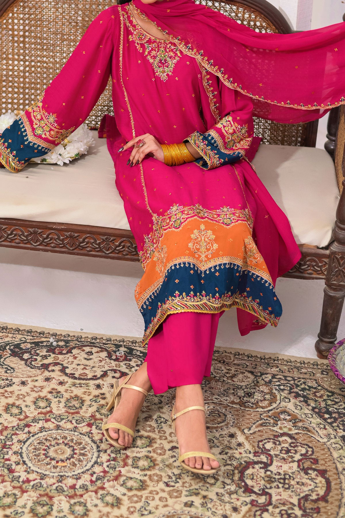 WOMEN'S-3 PIECE EMBROIDERY VISCOSE | VS-603