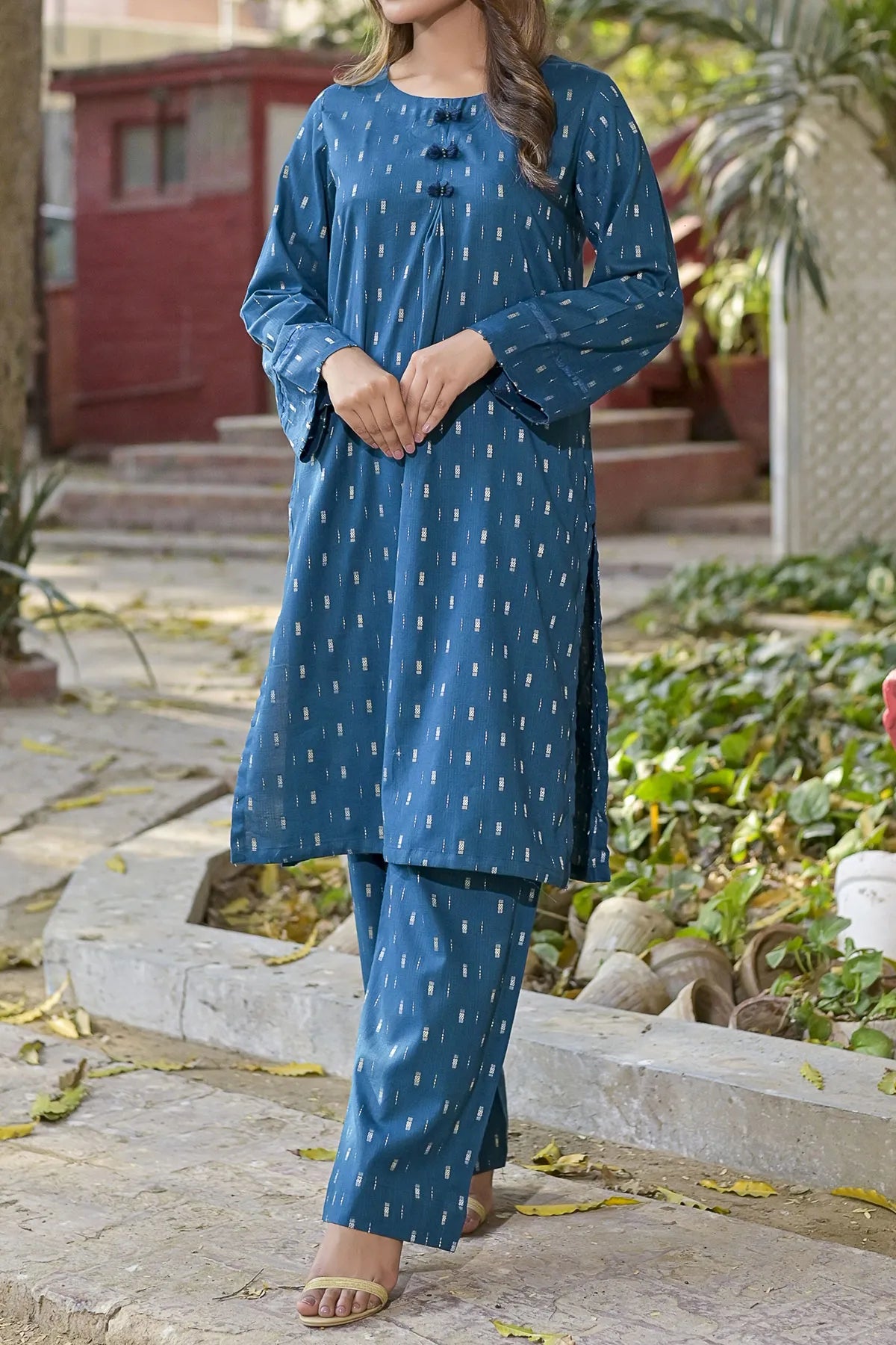 WOMEN'S-2 PIECE EMBROIDERY COTTON | CTN-444