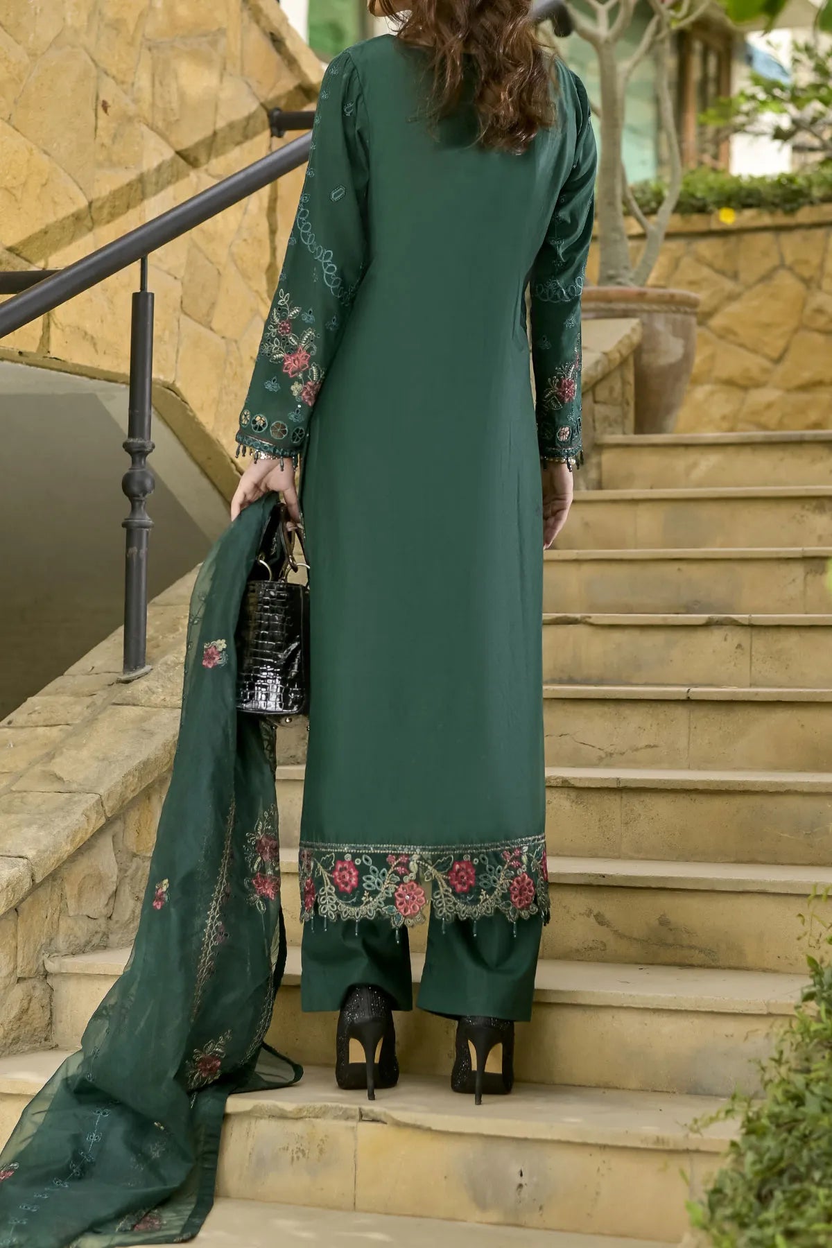 WOMEN'S-3 PIECE EMBROIDERY COTTON | CTN-451