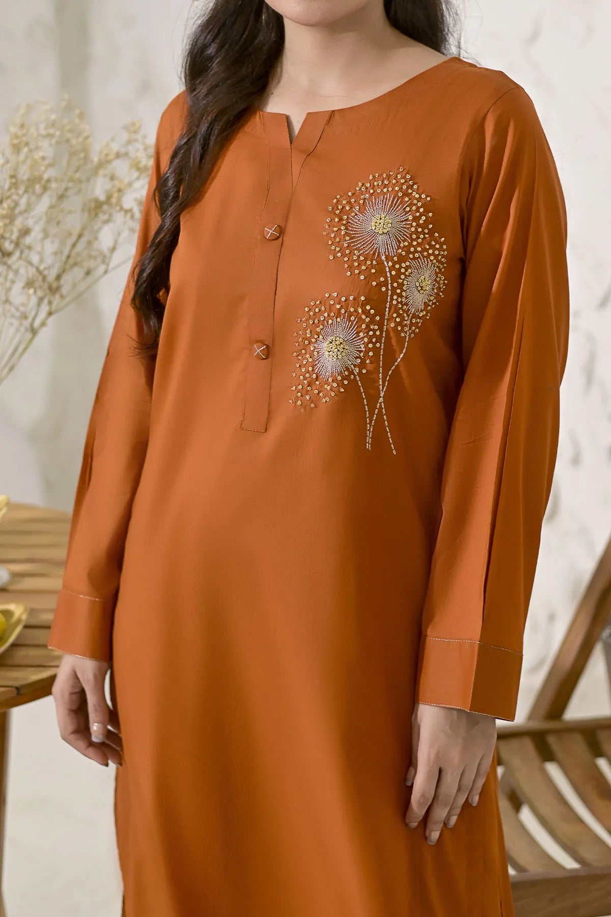 WOMEN'S-2 PIECE EMBROIDERY COTTON  | CTN-456