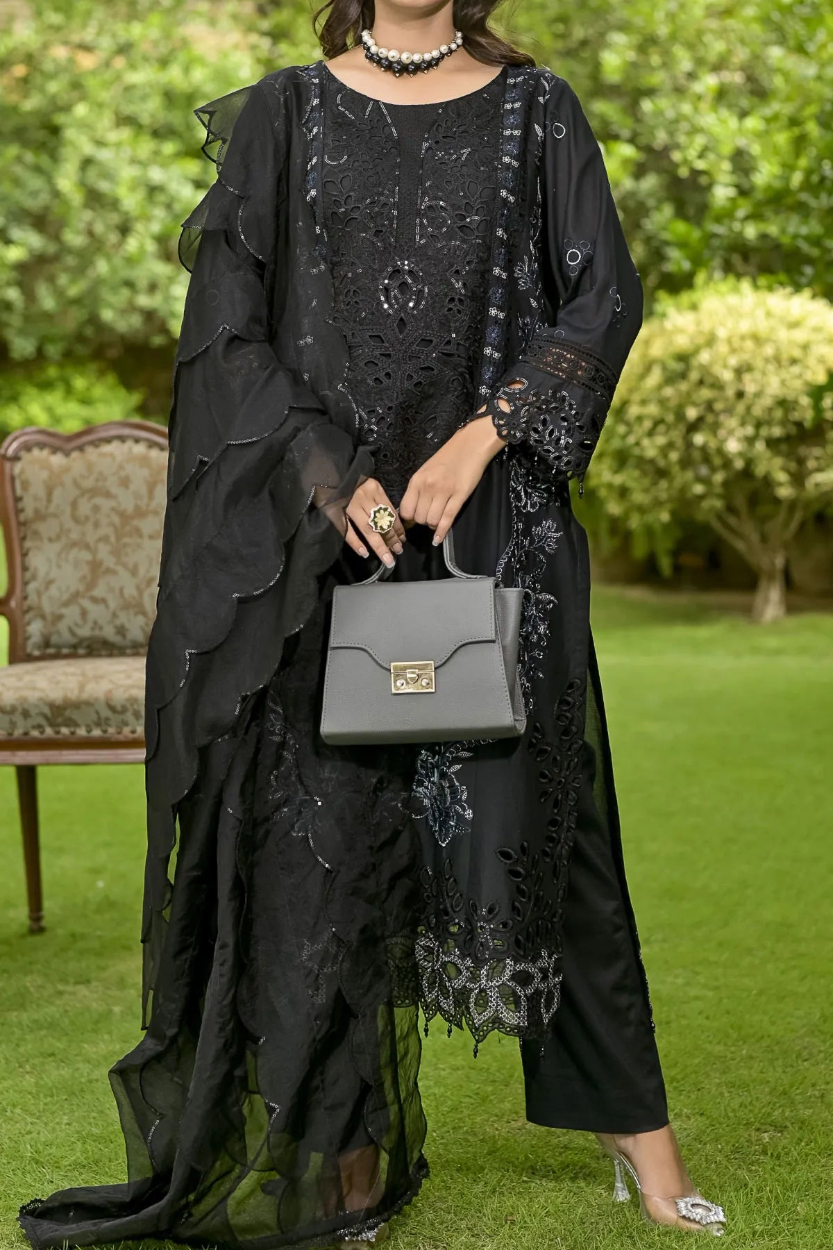 WOMEN'S-3 PIECE EMBROIDERY COTTON | CTN-458