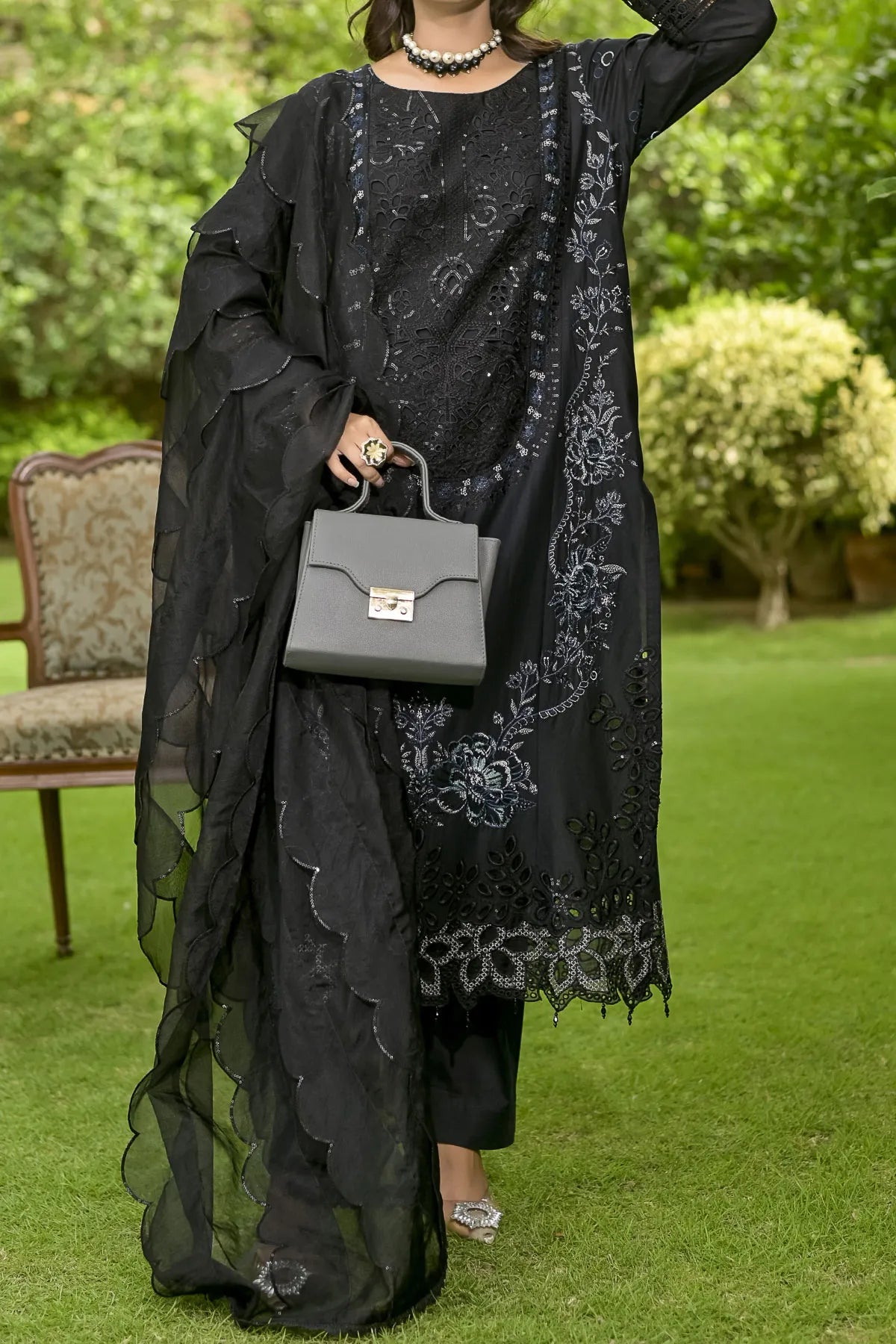 WOMEN'S-3 PIECE EMBROIDERY COTTON | CTN-458
