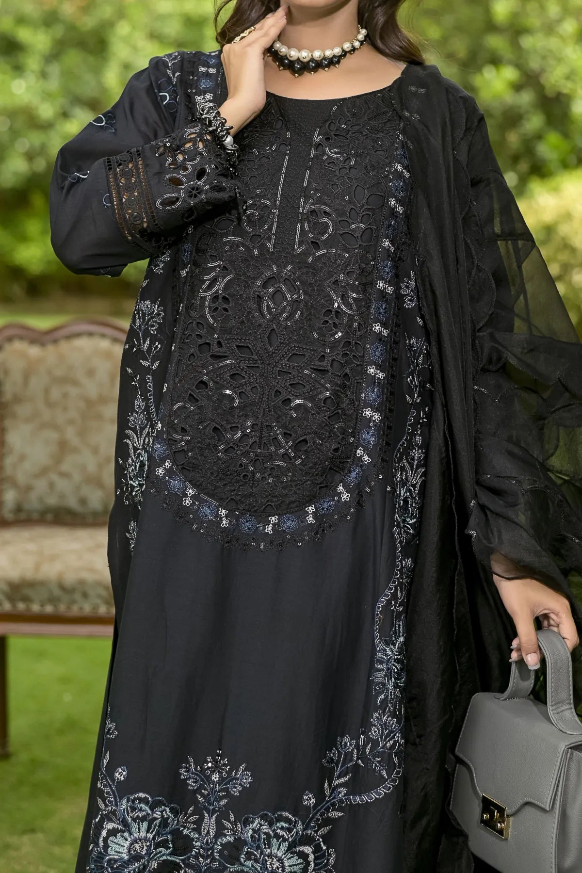 WOMEN'S-3 PIECE EMBROIDERY COTTON | CTN-458