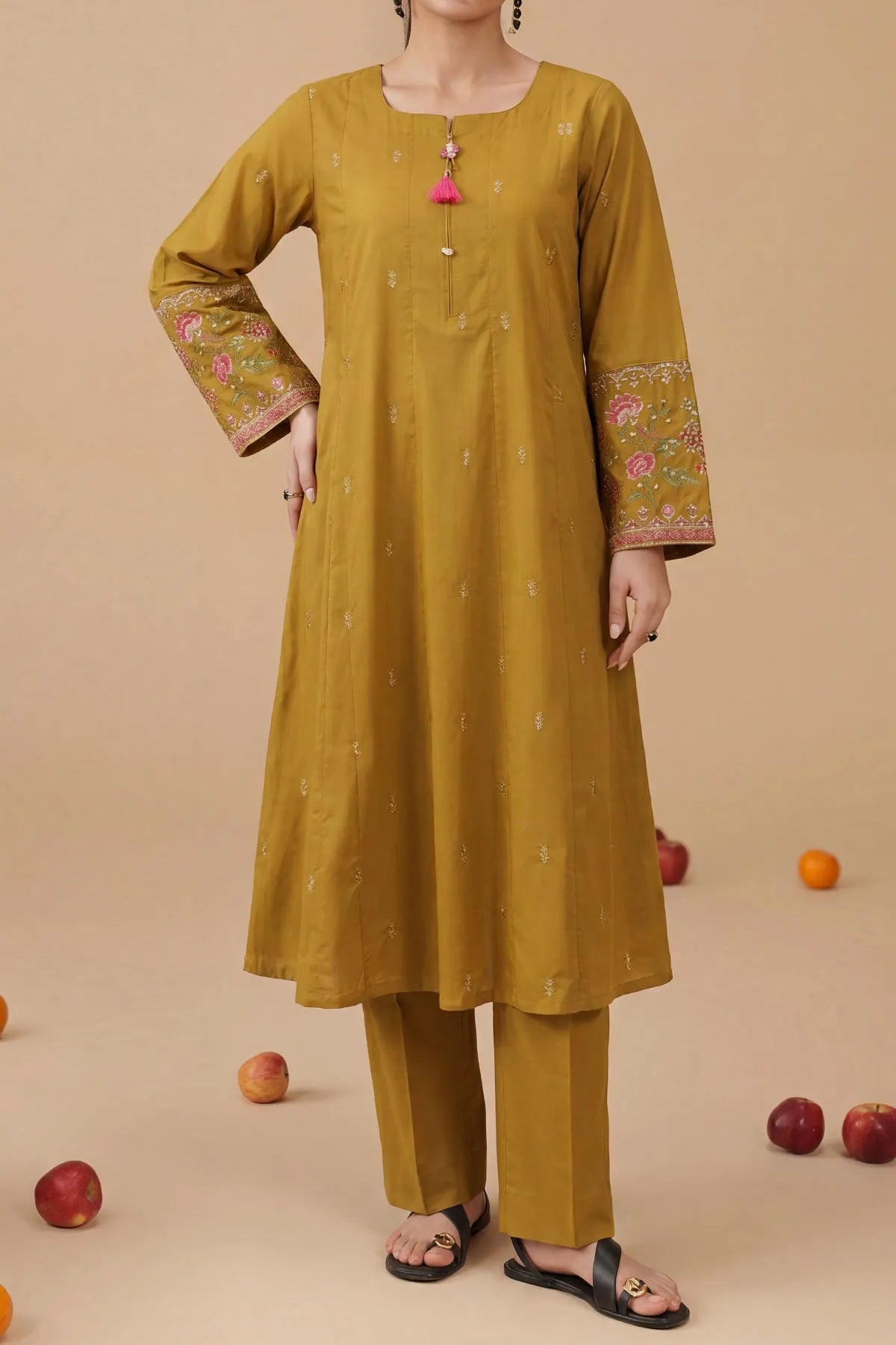 WOMEN'S-2 PIECE EMBROIDERY COTTON | CTN-474