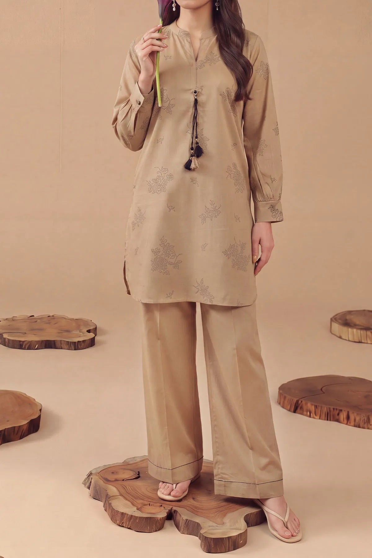 WOMEN'S-2 PIECE EMBROIDERY COTTON | CTN-477