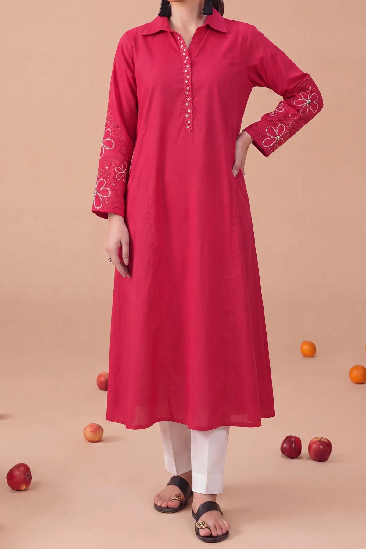 WOMEN'S-1 PIECE EMBROIDERY COTTON | CTNK-36