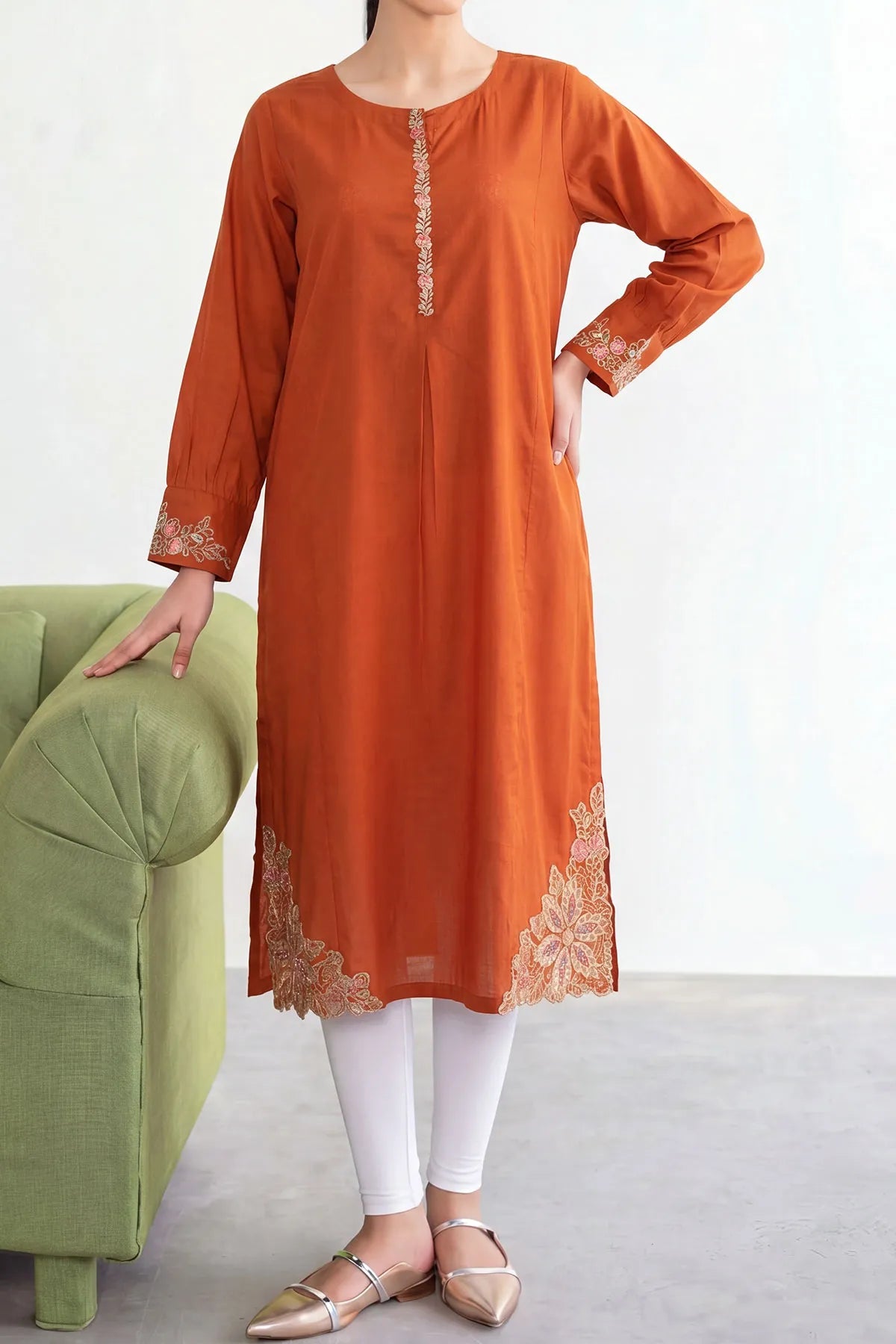 WOMEN'S-1 PIECE EMBROIDERY COTTON | CTNK-39