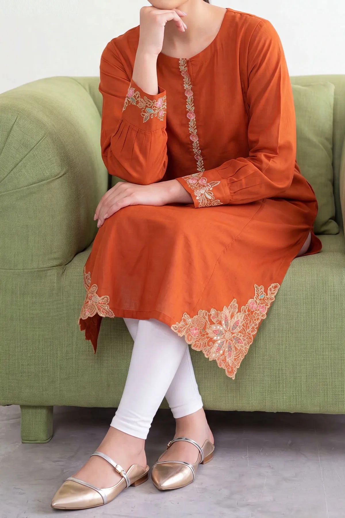 WOMEN'S-1 PIECE EMBROIDERY COTTON | CTNK-39