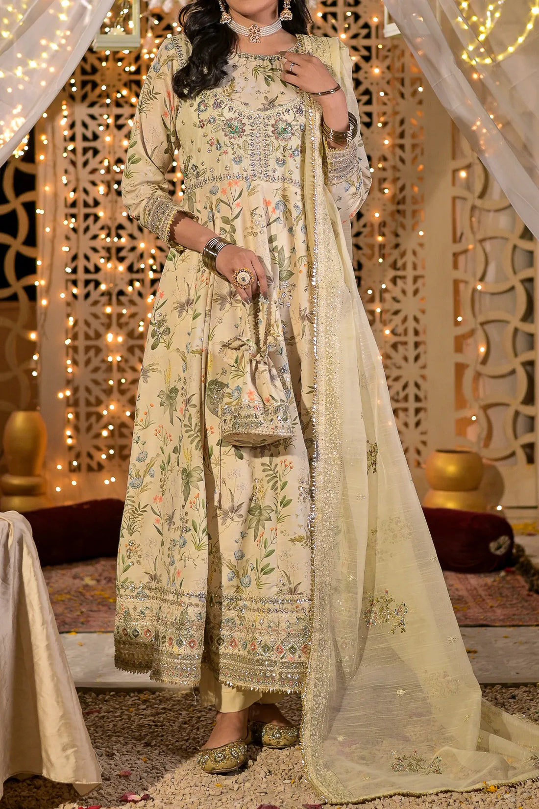 WOMEN'S-3 PIECE EMBROIDERY VISCOSE | DPV-223