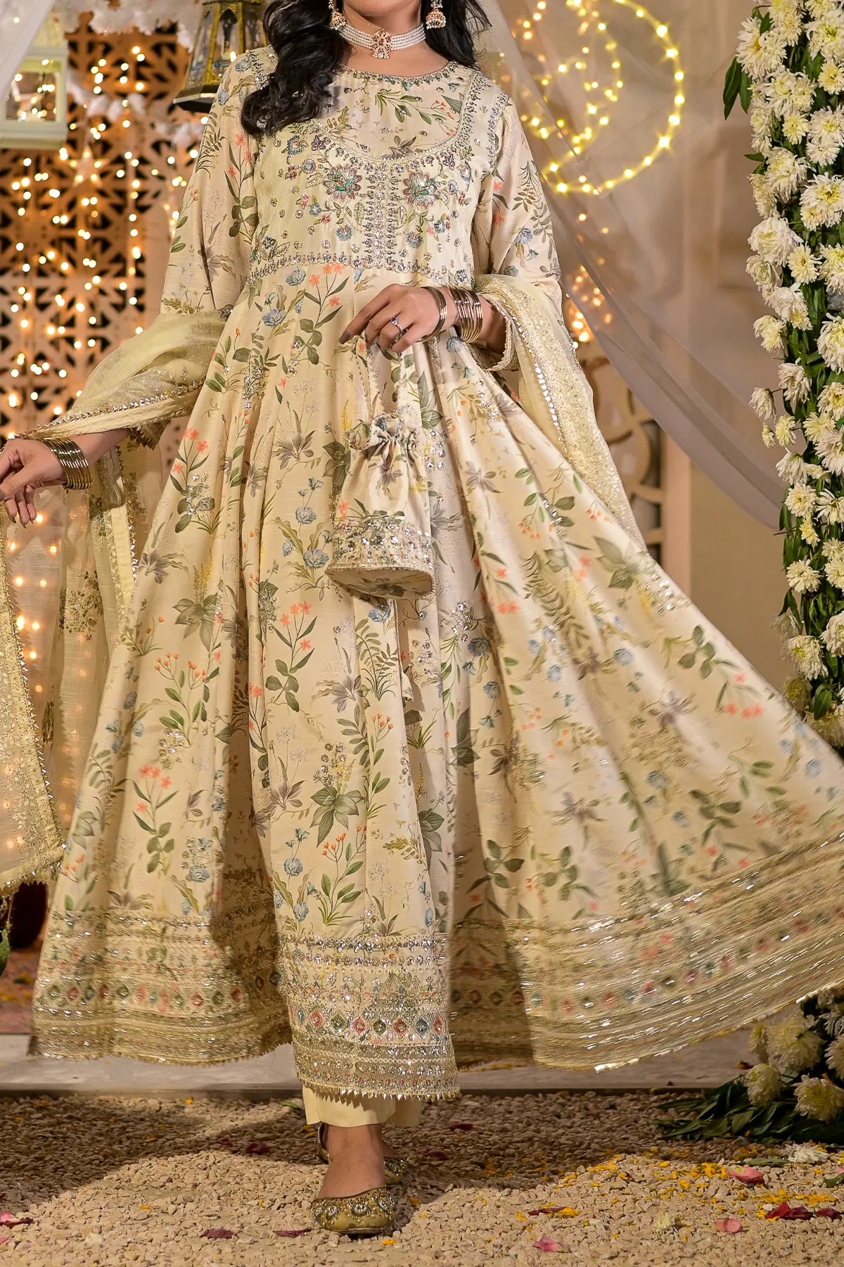 WOMEN'S-3 PIECE EMBROIDERY VISCOSE | DPV-223