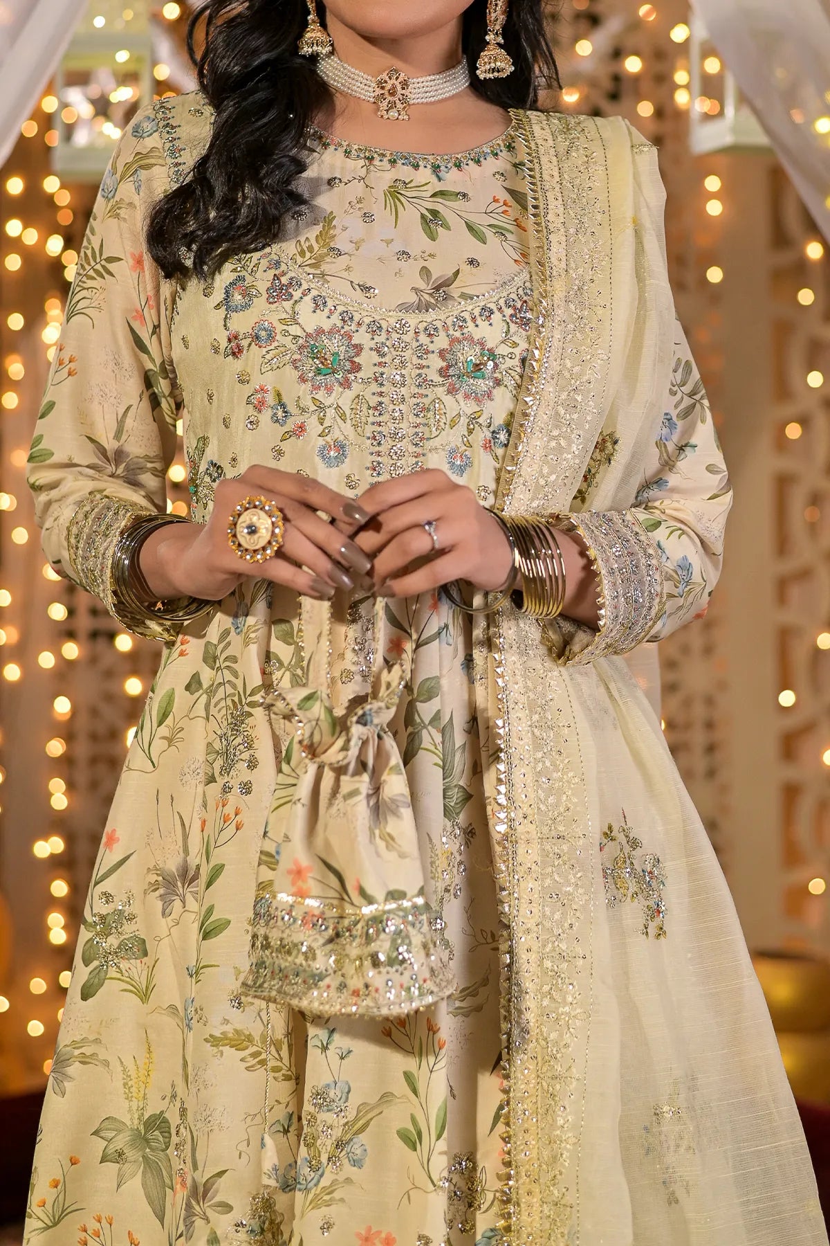 WOMEN'S-3 PIECE EMBROIDERY VISCOSE | DPV-223
