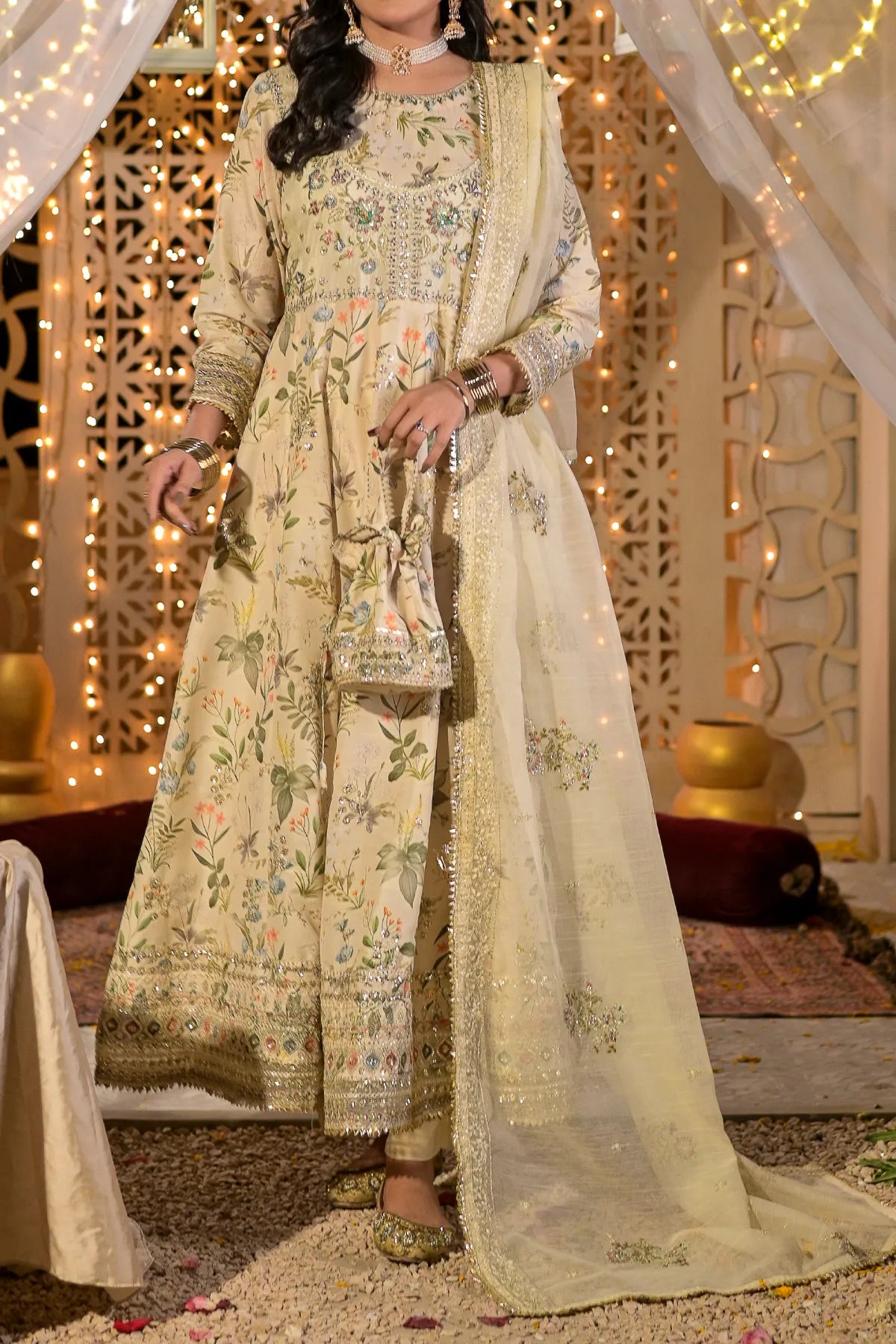 WOMEN'S-3 PIECE EMBROIDERY VISCOSE | DPV-223