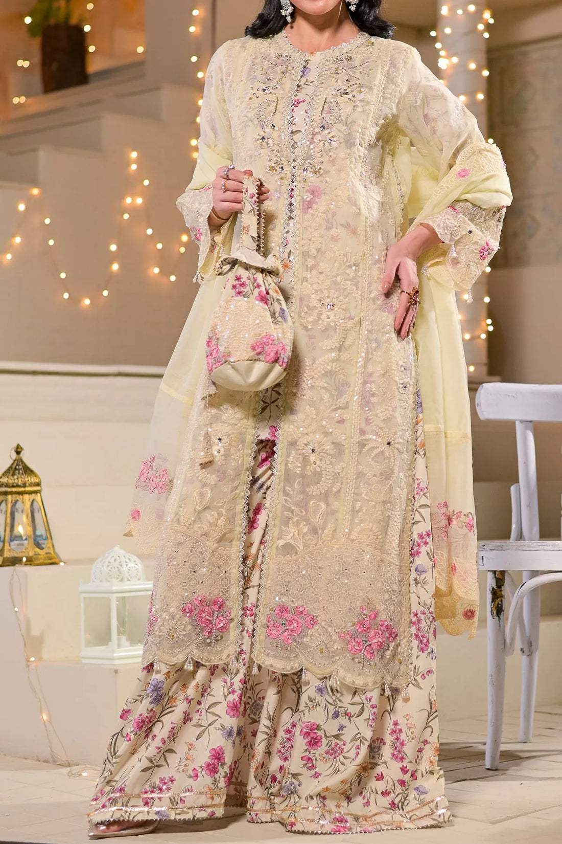 WOMEN'S-3 PIECE PRINTED RAW SILK | DPV-230