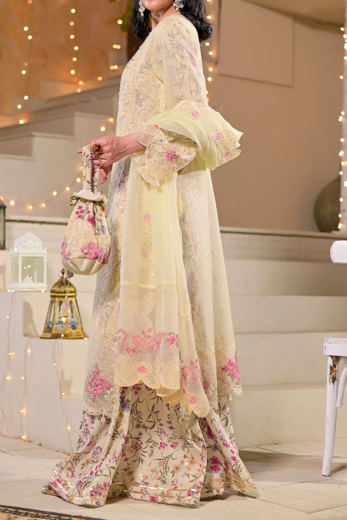 WOMEN'S-3 PIECE PRINTED RAW SILK | DPV-230