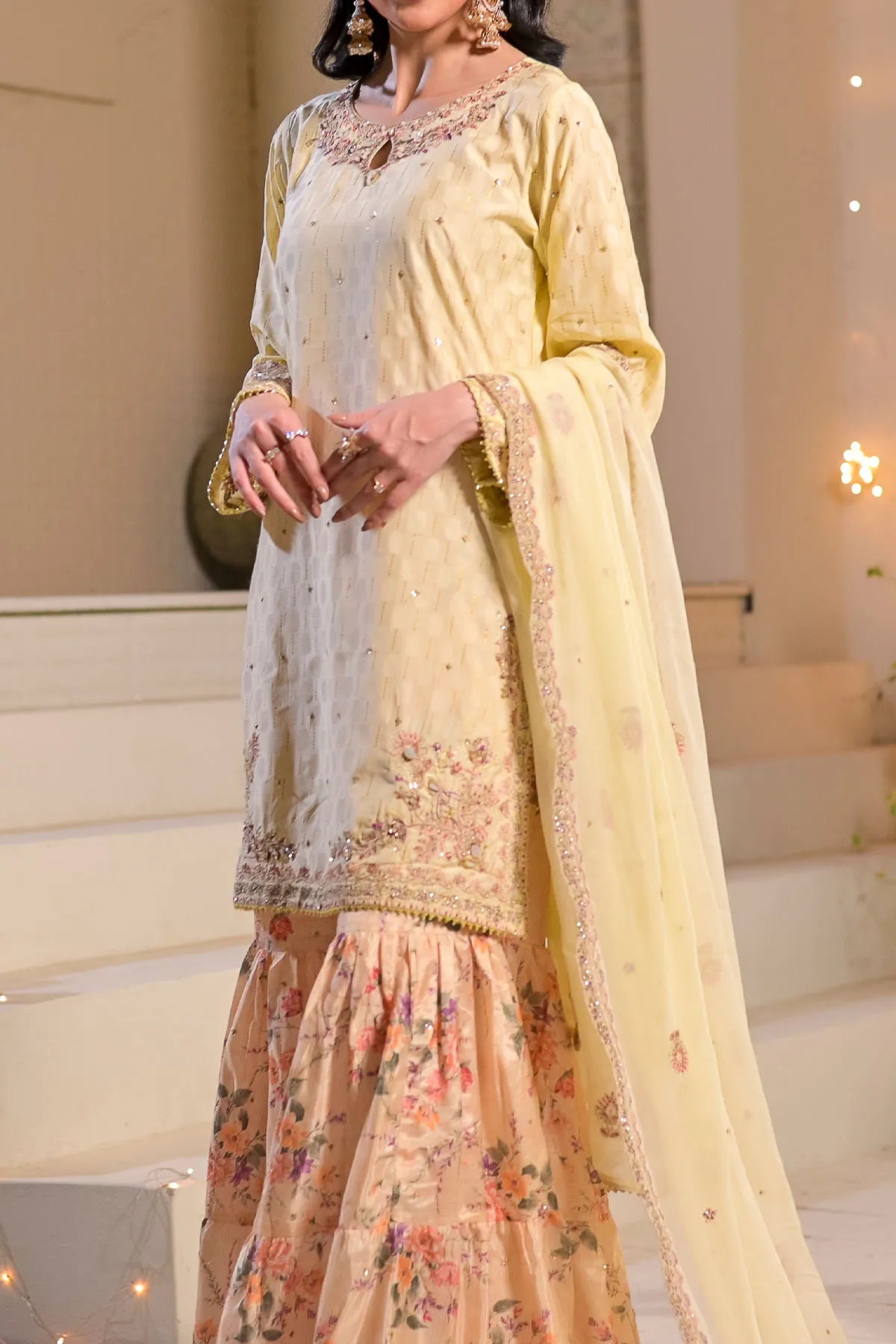 WOMEN'S-3 PIECE  PRINTED RAW SILK | DPV-240