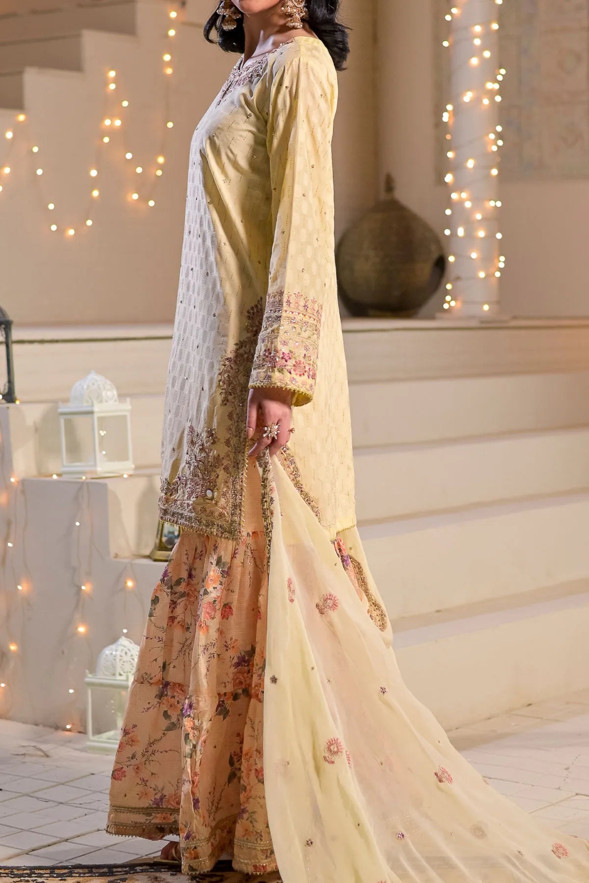 WOMEN'S-3 PIECE  PRINTED RAW SILK | DPV-240