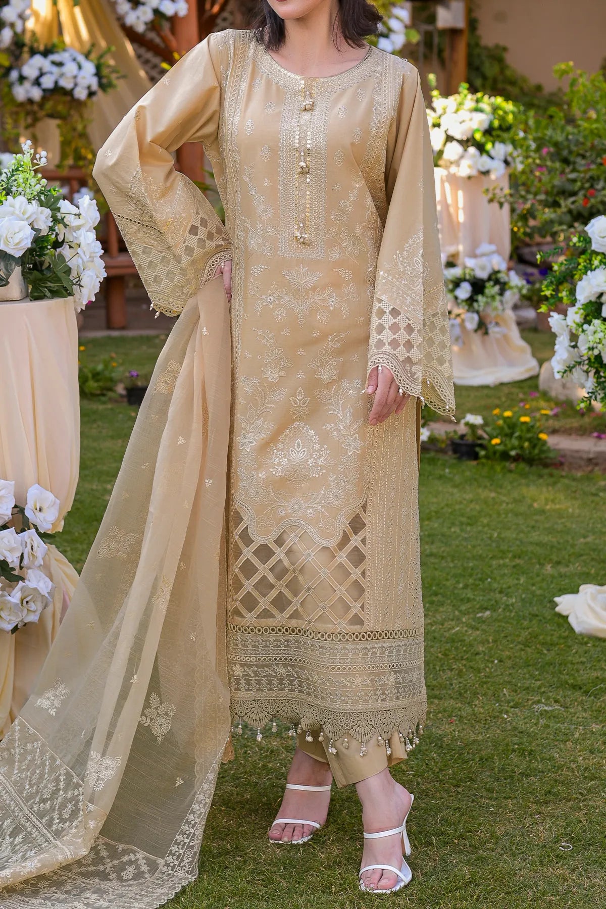 WOMEN'S-3 PIECE EMBROIDERY COTTON | CTN-466