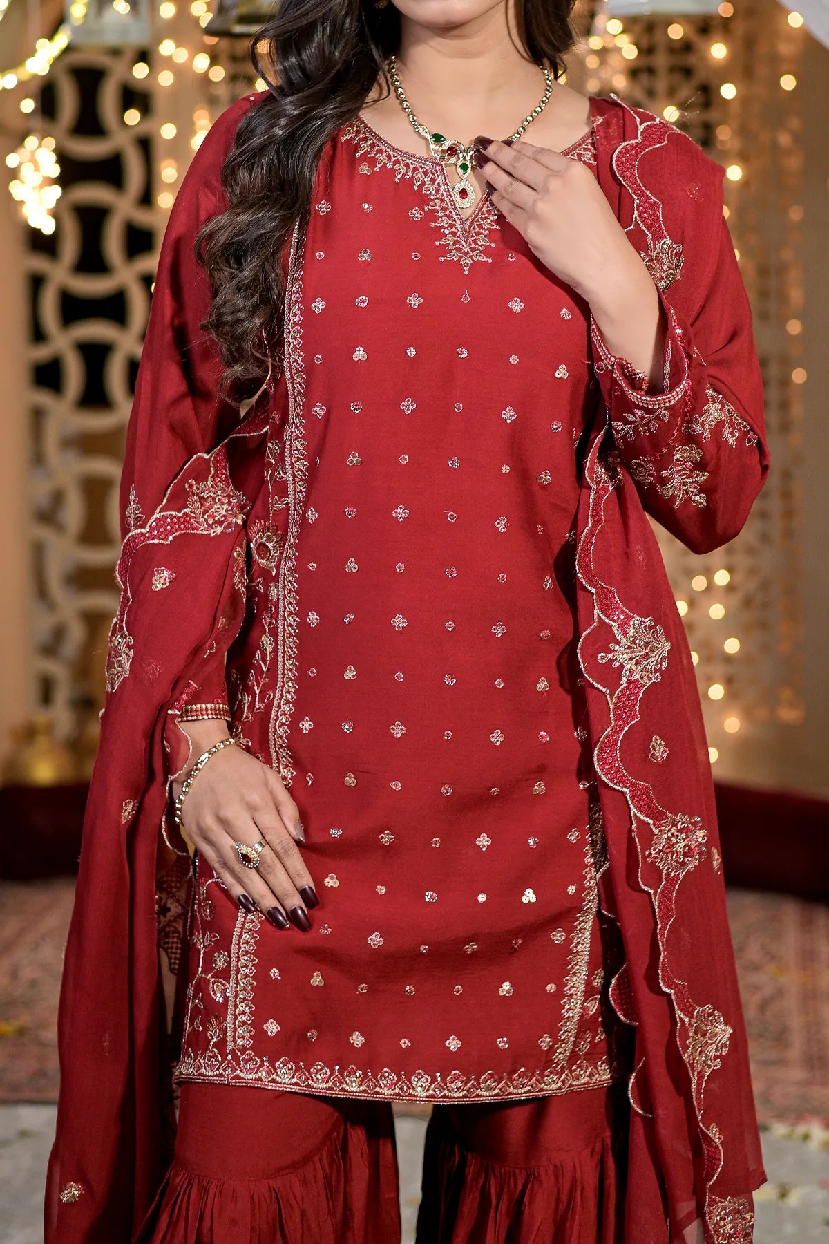 WOMEN'S-3 PIECE EMBROIDERY VISCOSE| VS-586
