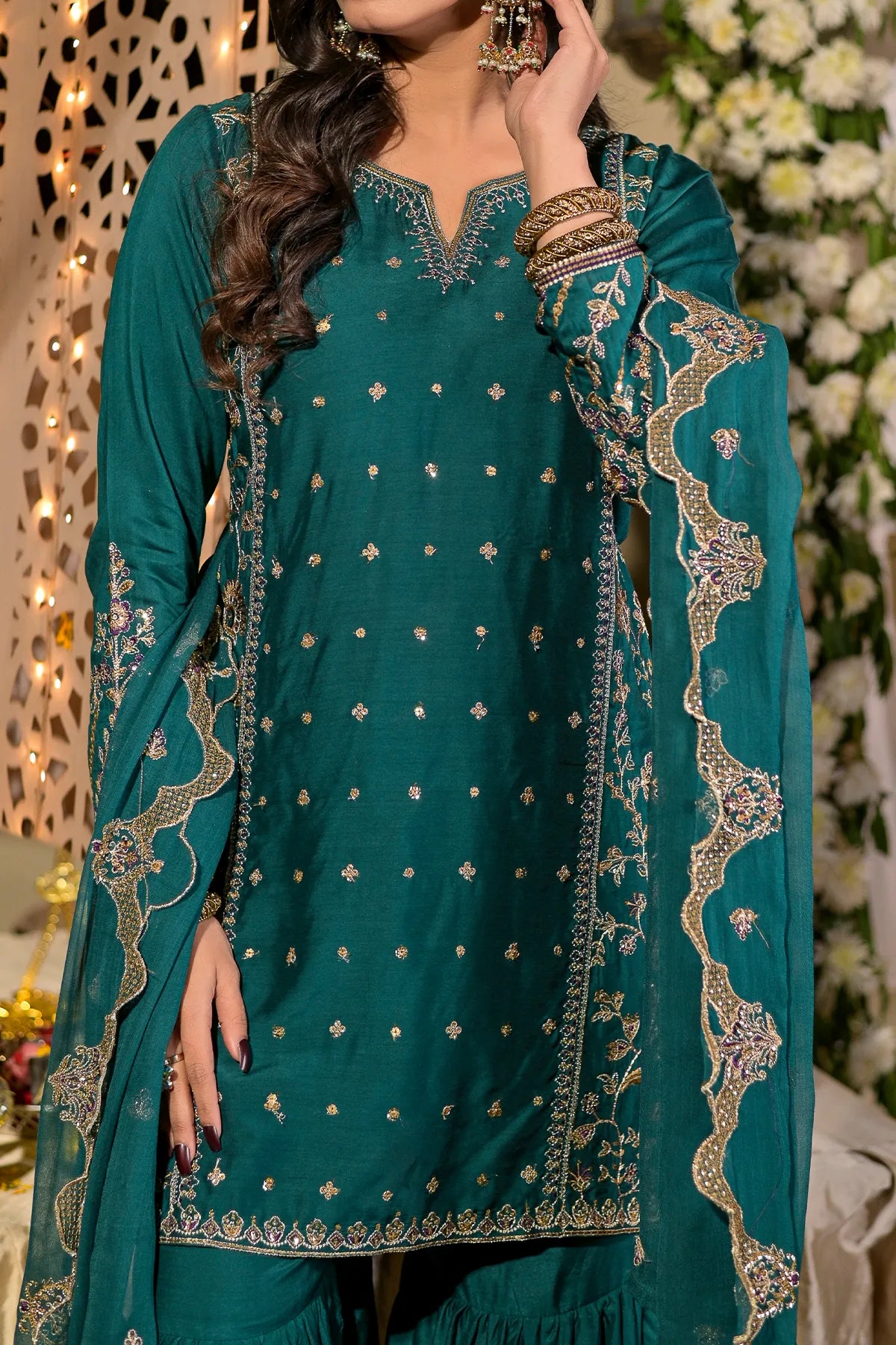 WOMEN'S-3 PIECE EMBROIDERY VISCOSE| VS-586