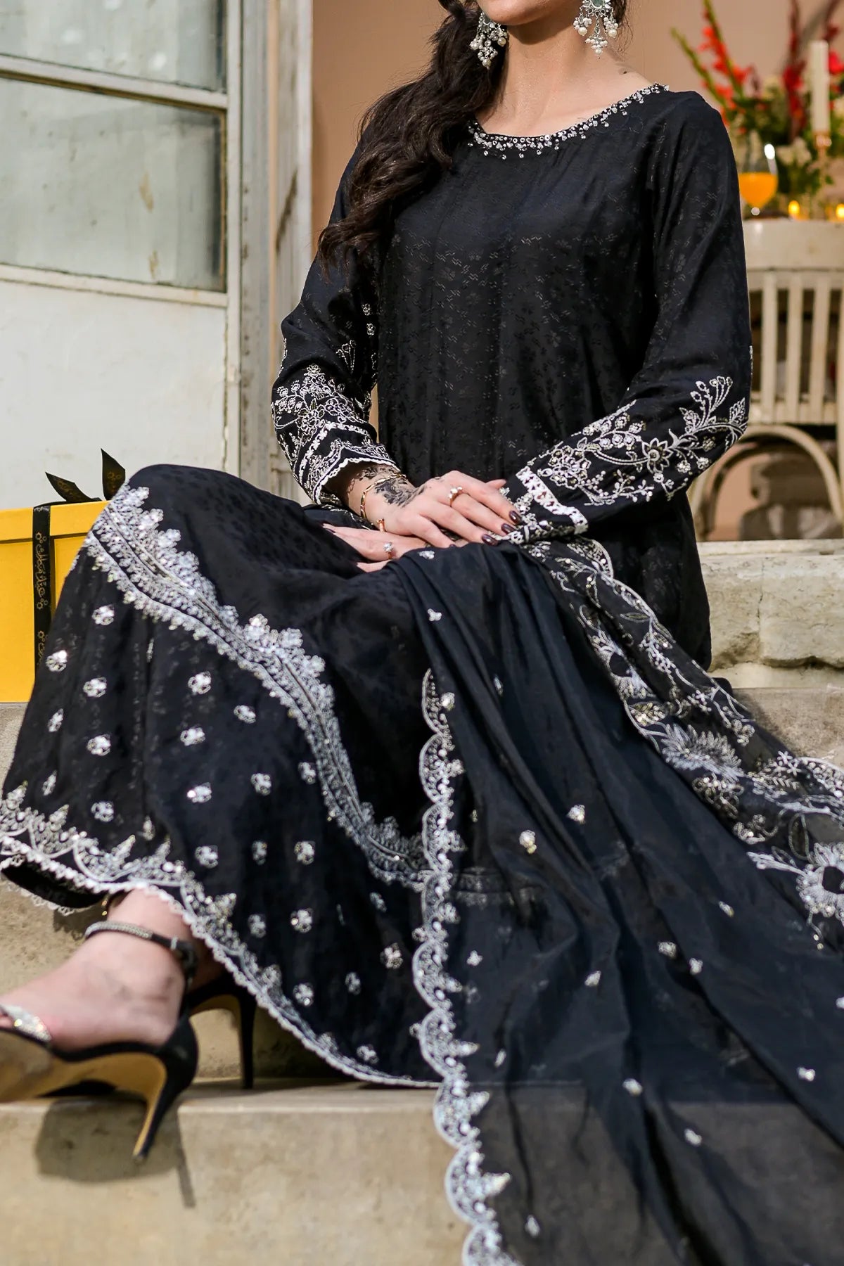WOMEN'S-3 PIECE EMBROIDERY VISCOSE | VS-595