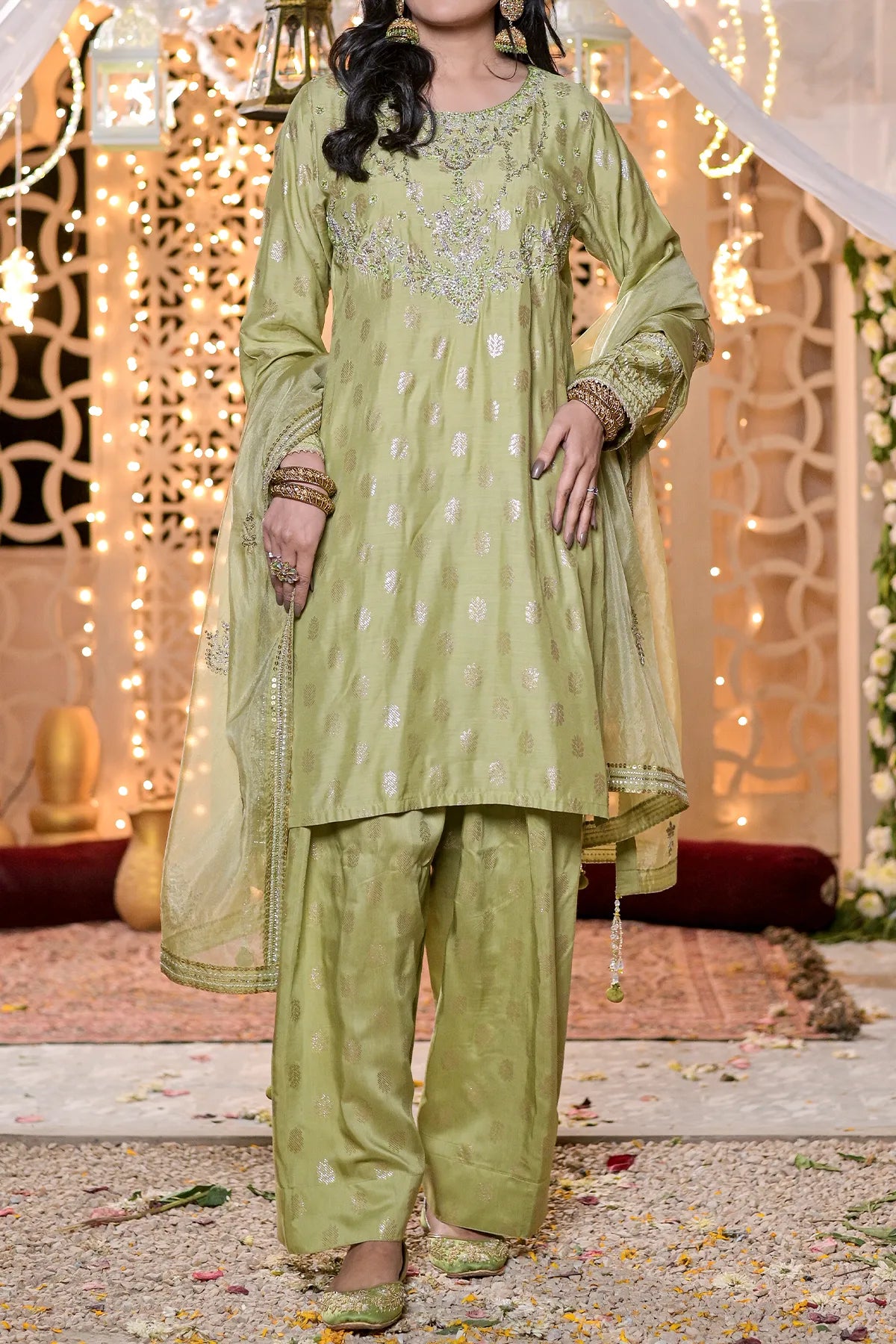 WOMEN'S-3 PIECE EMBROIDERY VISCOSE| VS-596