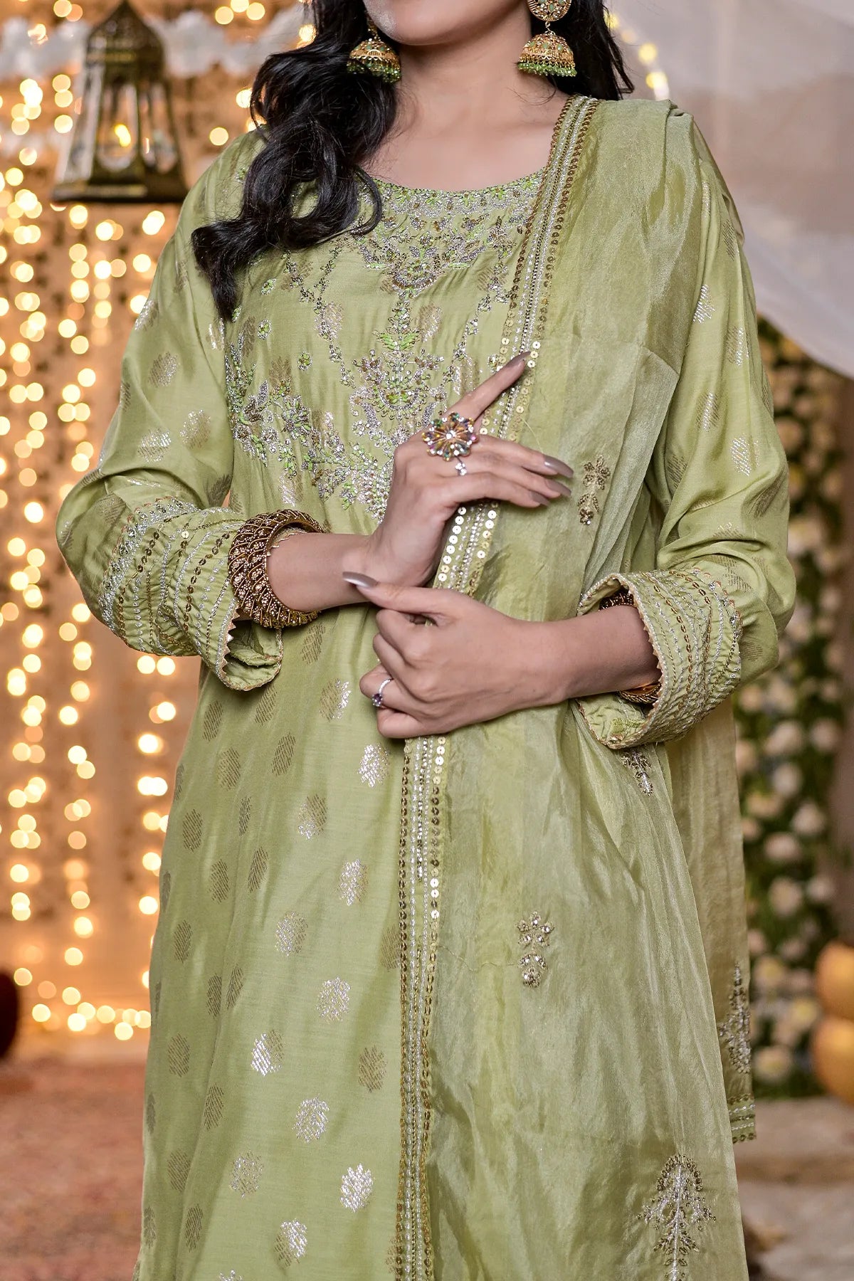 WOMEN'S-3 PIECE EMBROIDERY VISCOSE| VS-596