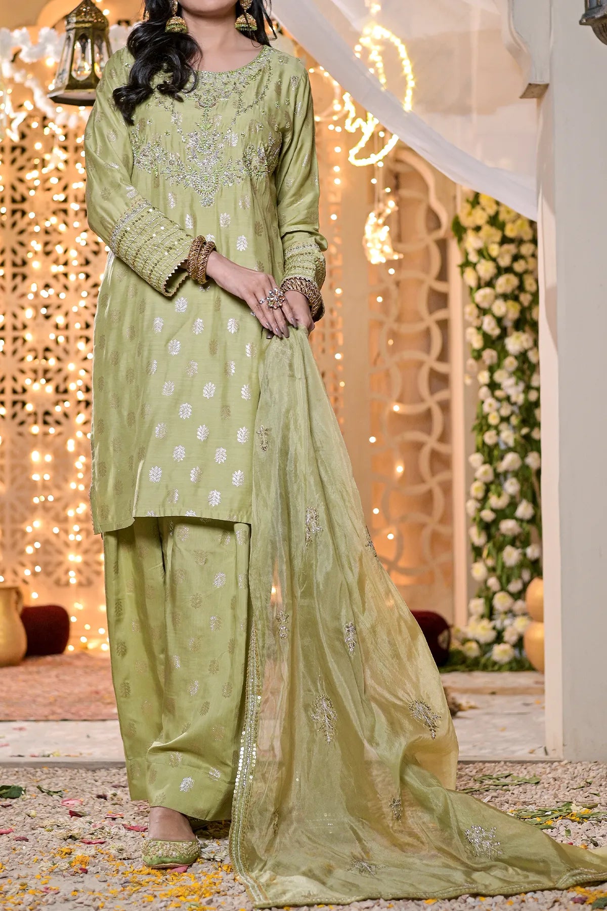 WOMEN'S-3 PIECE EMBROIDERY VISCOSE| VS-596
