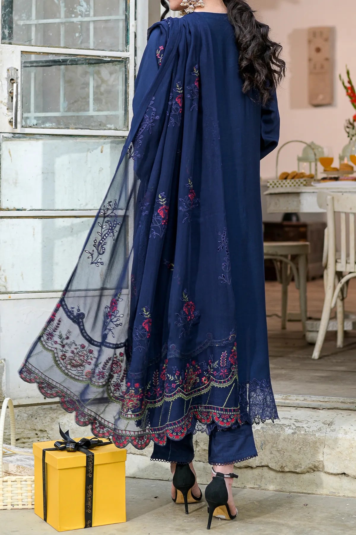WOMEN'S-3 PIECE EMBROIDERY VISCOSE | VS-597