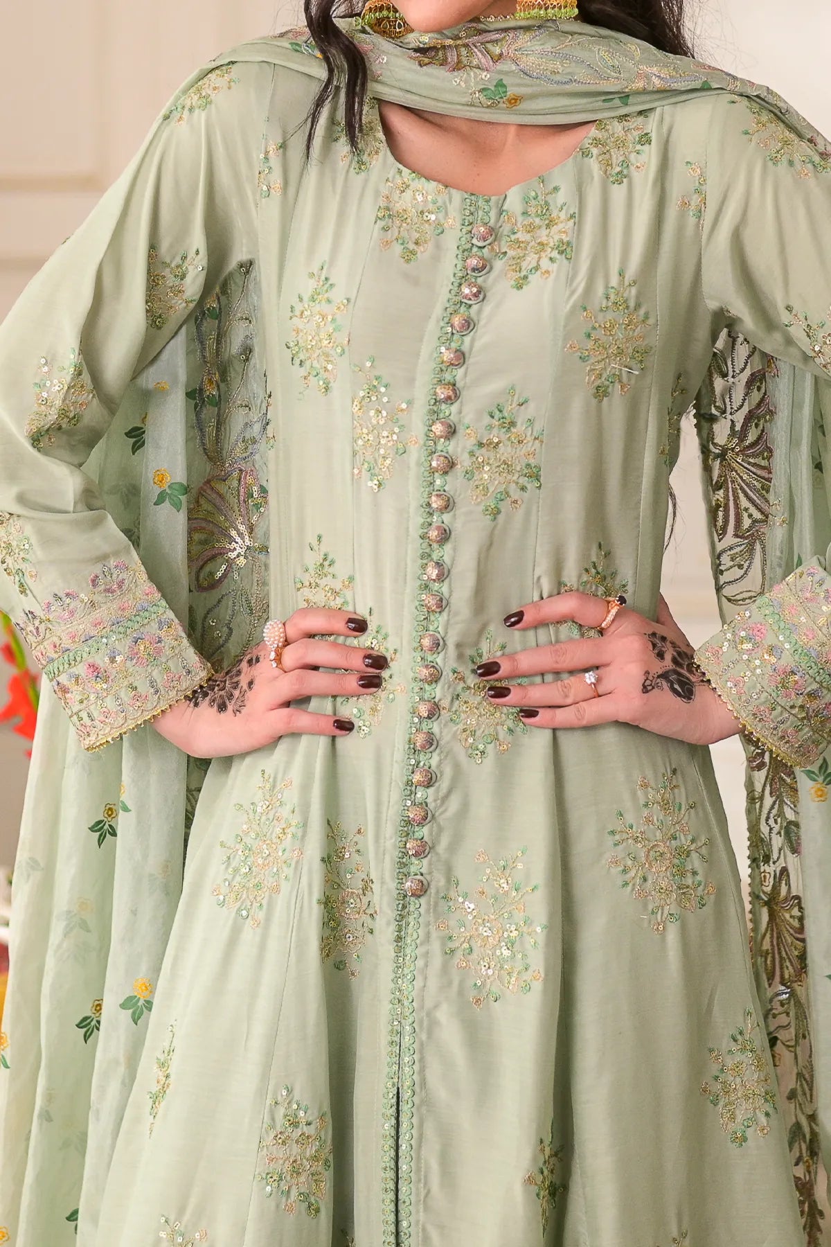 WOMEN'S-3 PIECE EMBROIDERY VISCOSE | VS-599