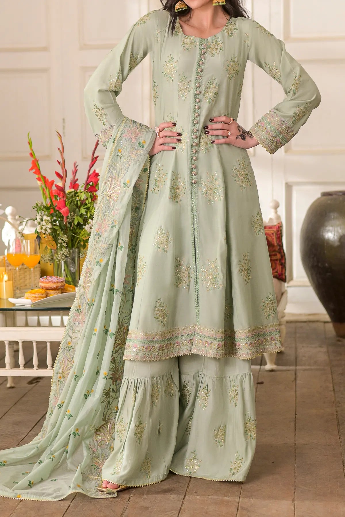 WOMEN'S-3 PIECE EMBROIDERY VISCOSE | VS-599