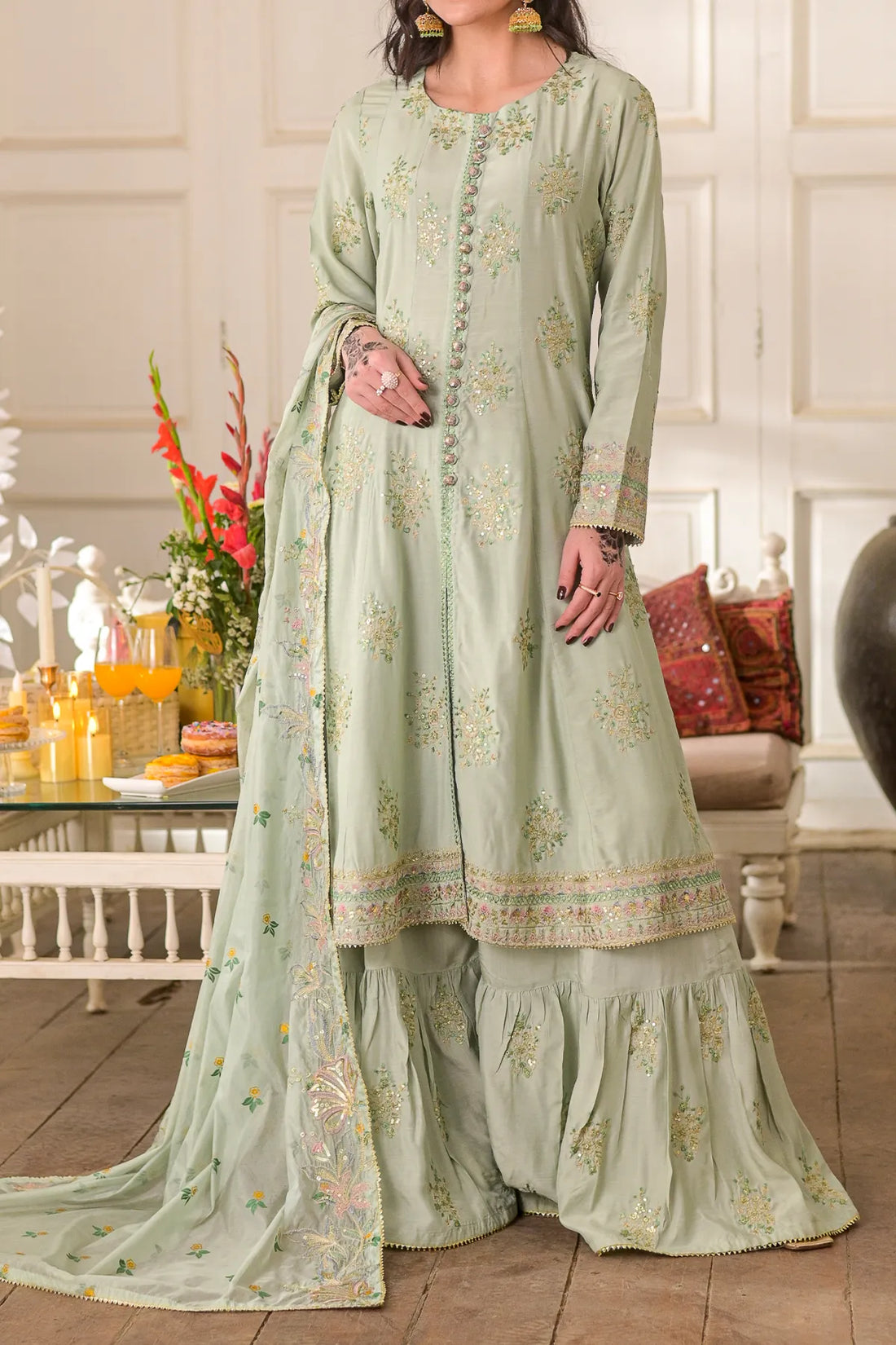 WOMEN'S-3 PIECE EMBROIDERY VISCOSE | VS-599
