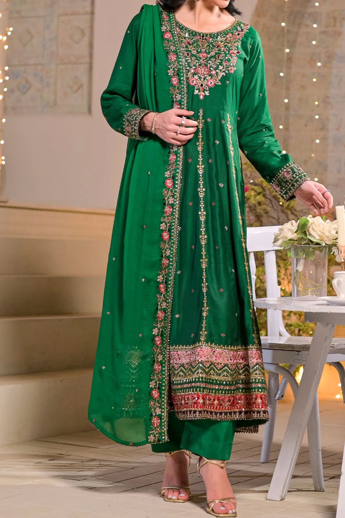 WOMEN'S-3 PIECE EMBROIDERY VISCOSE | VS-600